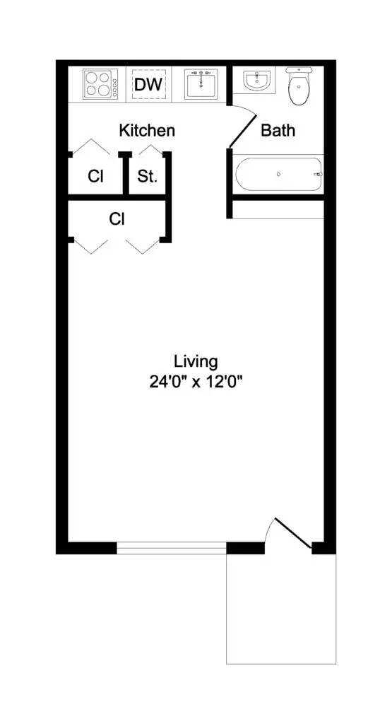 Studio apartment floor plan