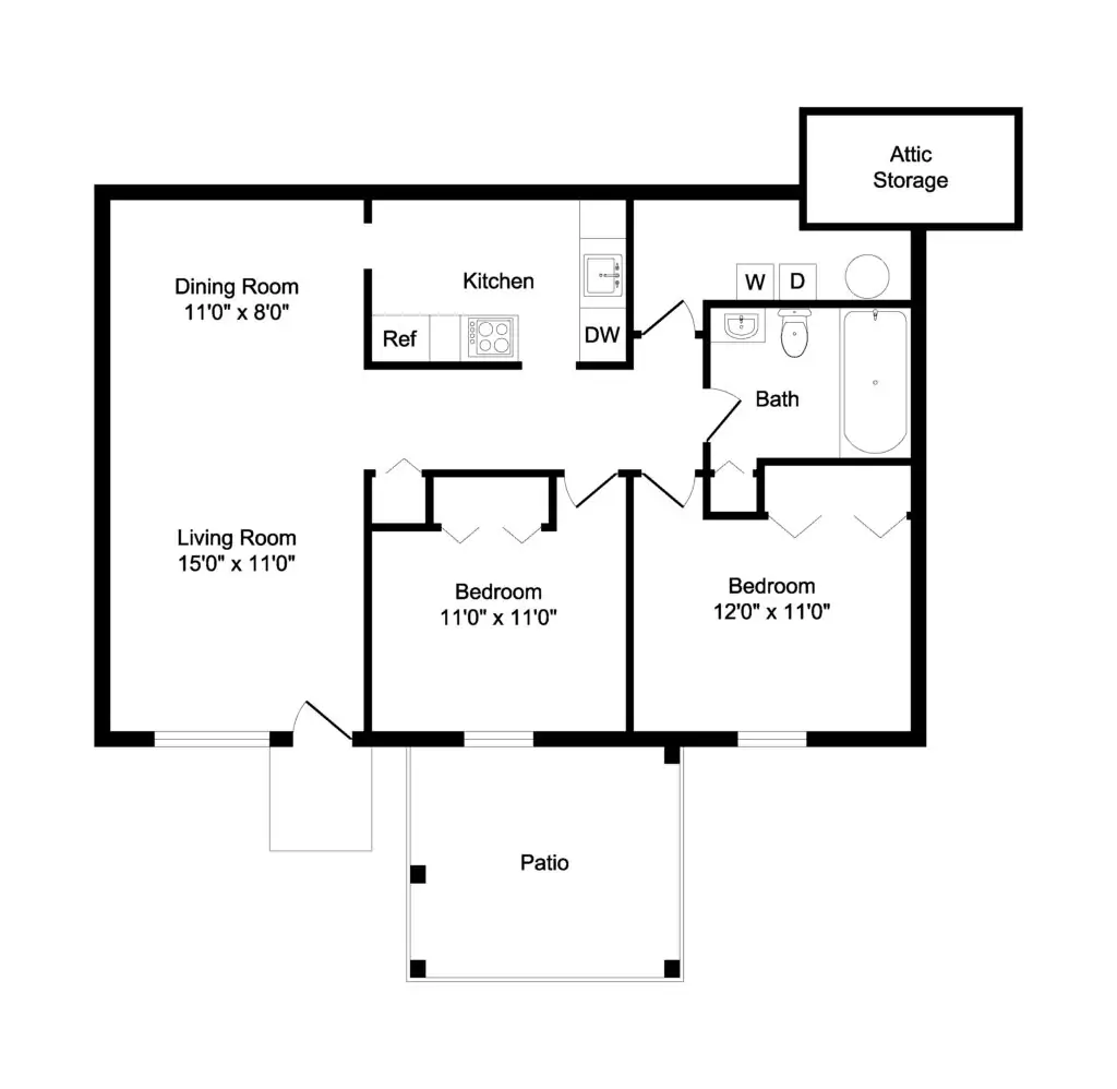 Two-bedroom apartment floor plan